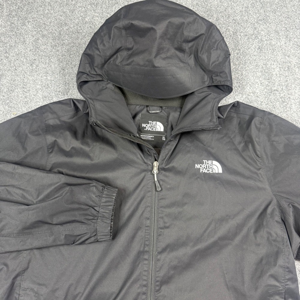 The North Face DryVent Rain Jacket Mens XL Black Hooded Full Zip Windbreaker